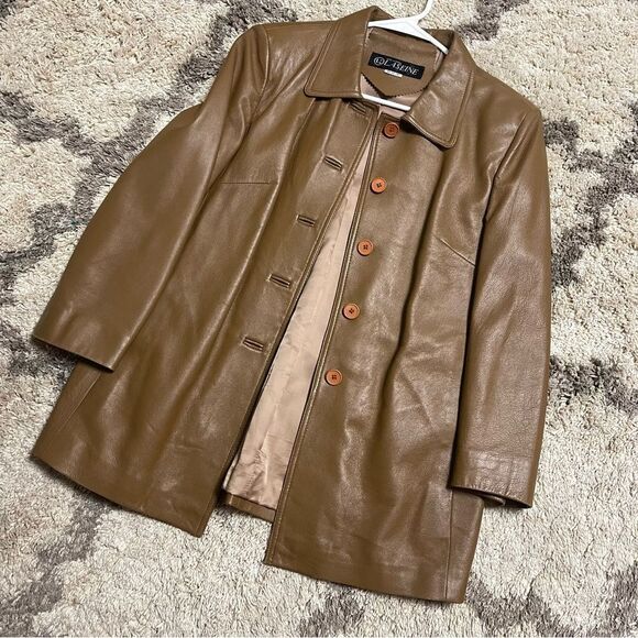 Leather Shirt buttondown sheepskin Jacket - Picture 1 of 8